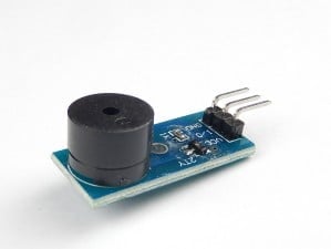 Foto de um buzzer usado para sinalização sonora